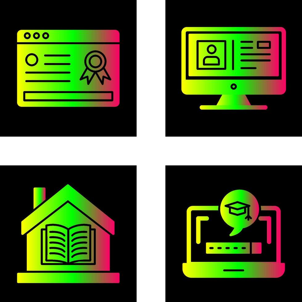 Online Certificate and Profile Icon vector