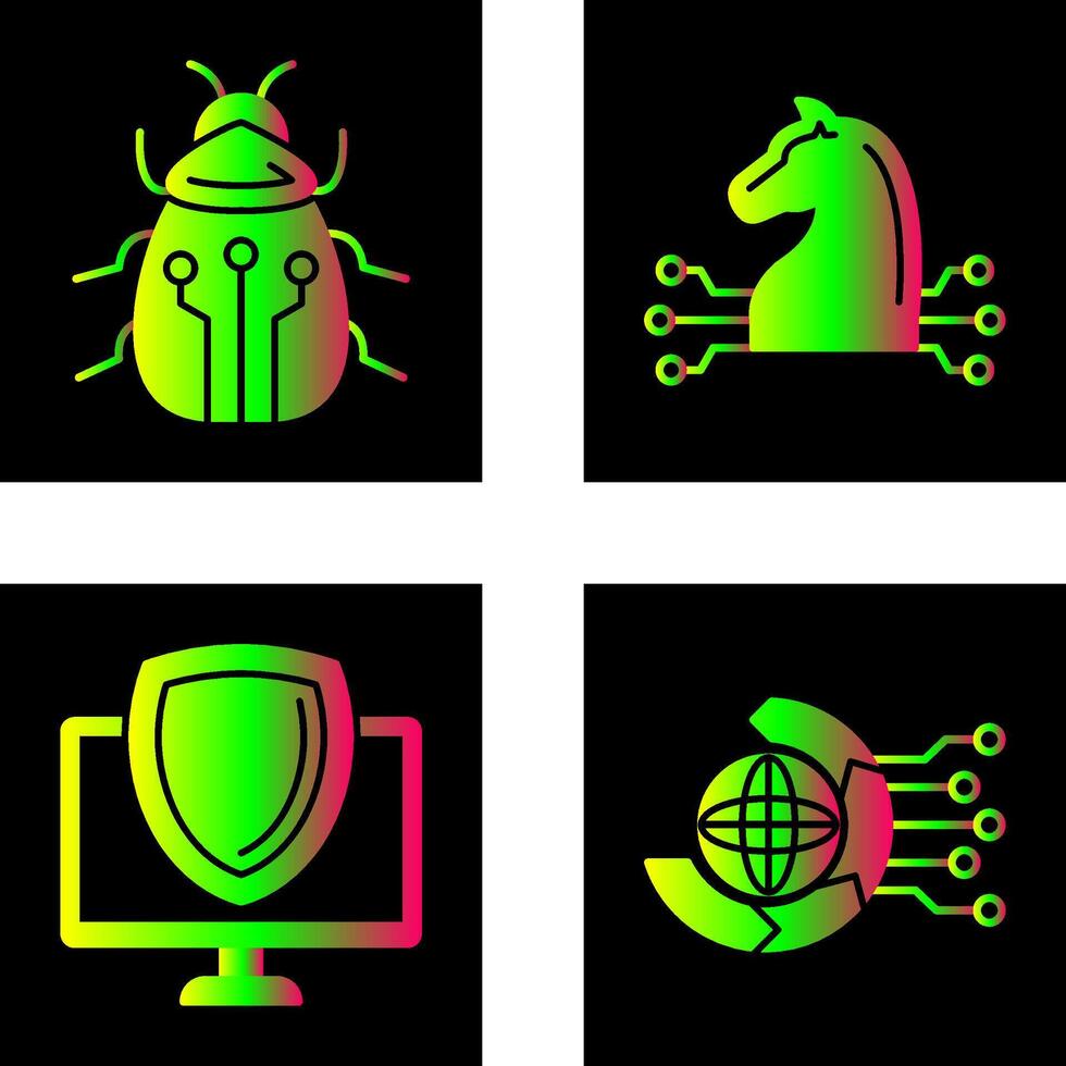 Bug and Trojan Icon vector