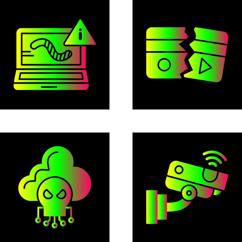Worm and Broken Icon vector