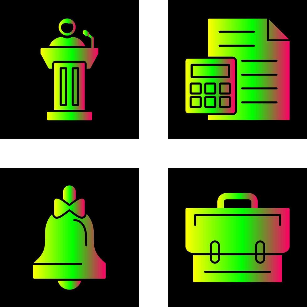 Podium and CalculatorSnack and Money Icon vector