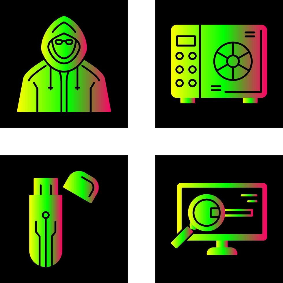 Safe Box and Hacker Icon vector