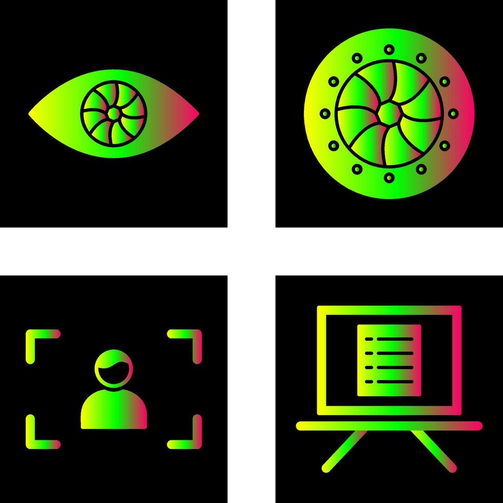 eye and optical diaphram Icon vector