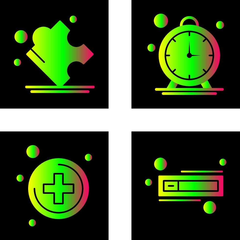 Puzzle and Stop Watch Icon vector