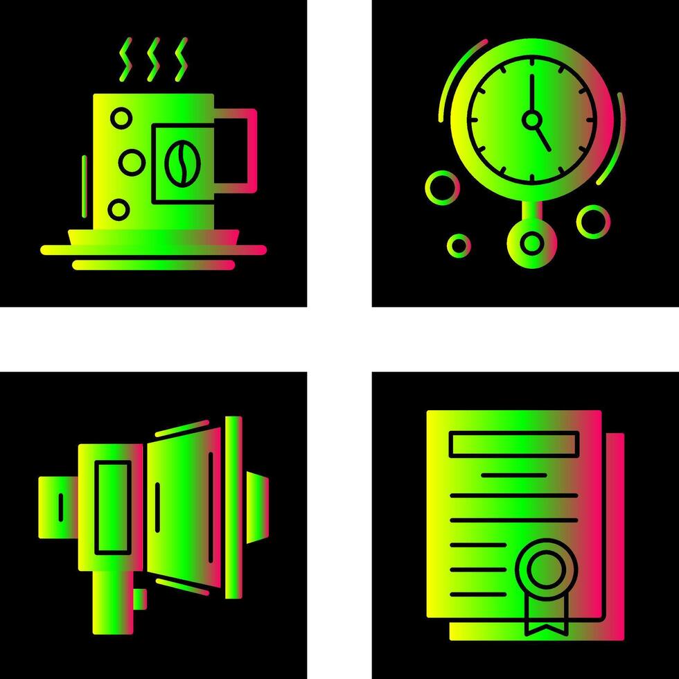 Coffee Cup and Wall Clock Icon vector