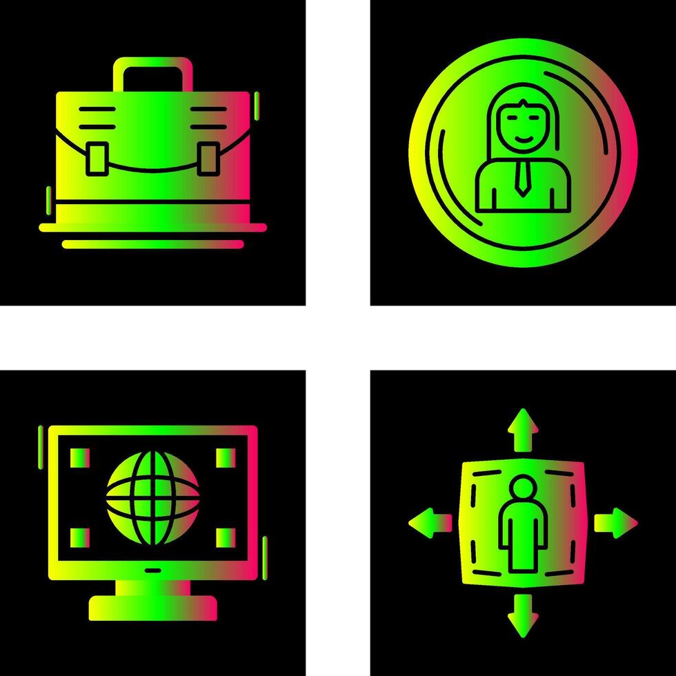 Briefcase and User Icon vector