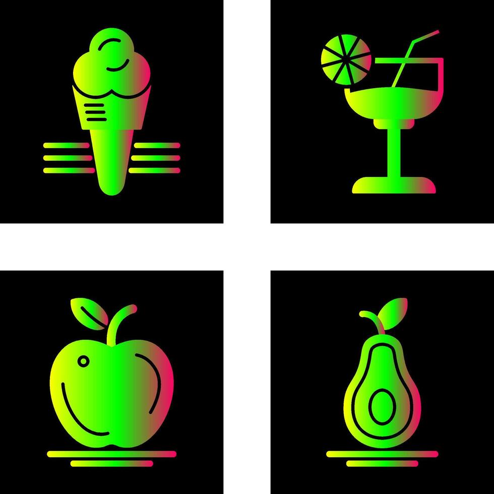 Ice Cream and Cocktail Icon vector