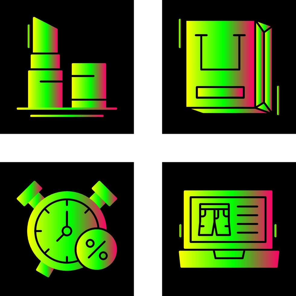 Lipstick and Shopping Bag Icon vector
