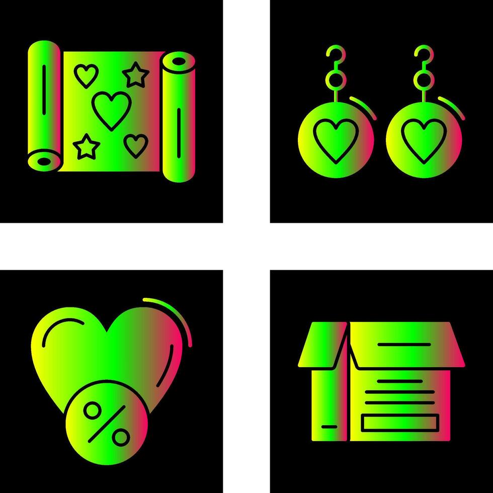 Gift Wrap and Earrings Icon vector