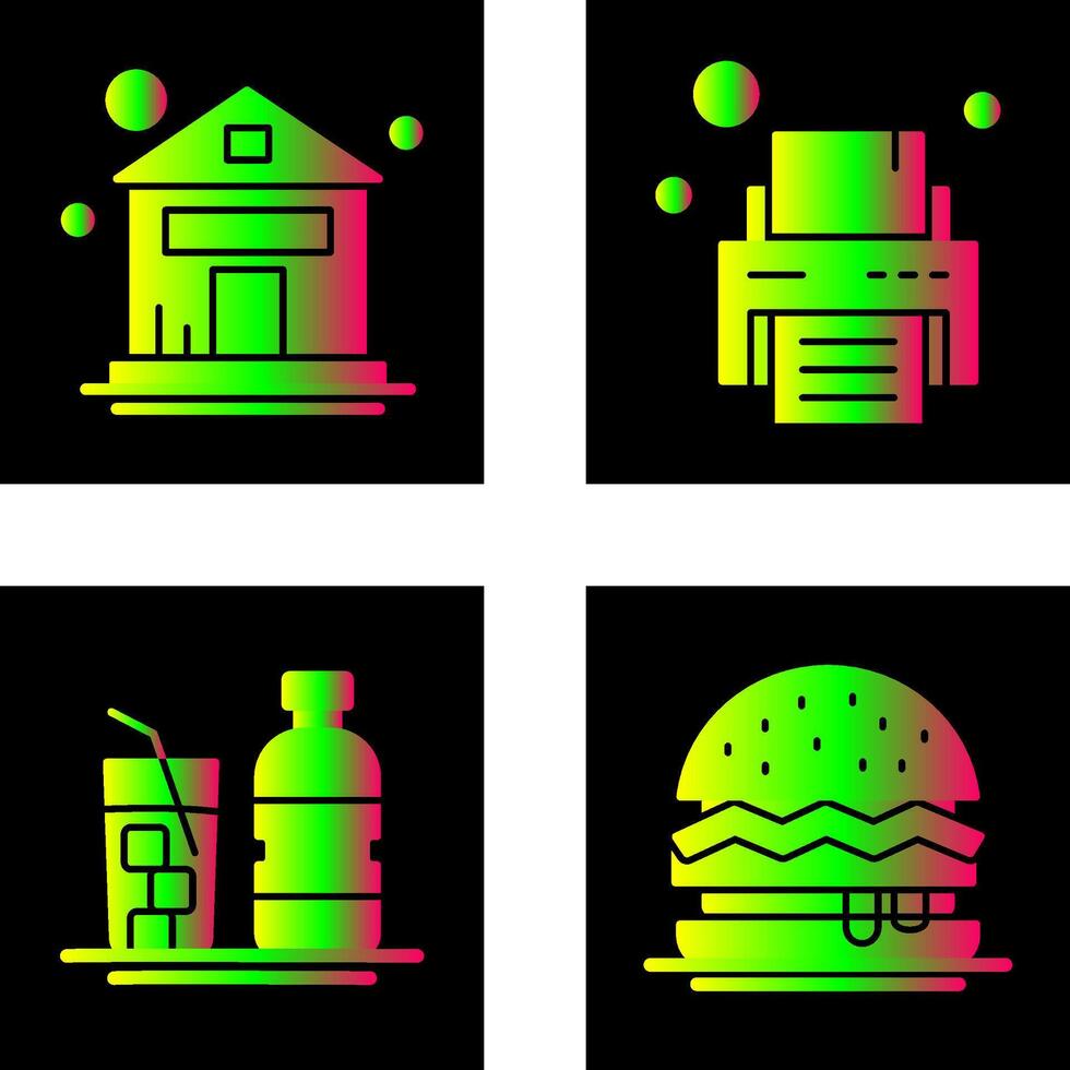 House and Printer Icon vector