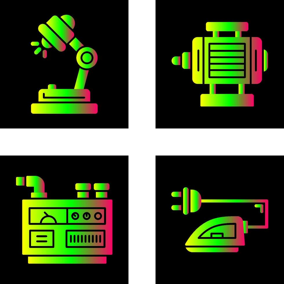 Desk Lamp and ELectric Motor Icon vector