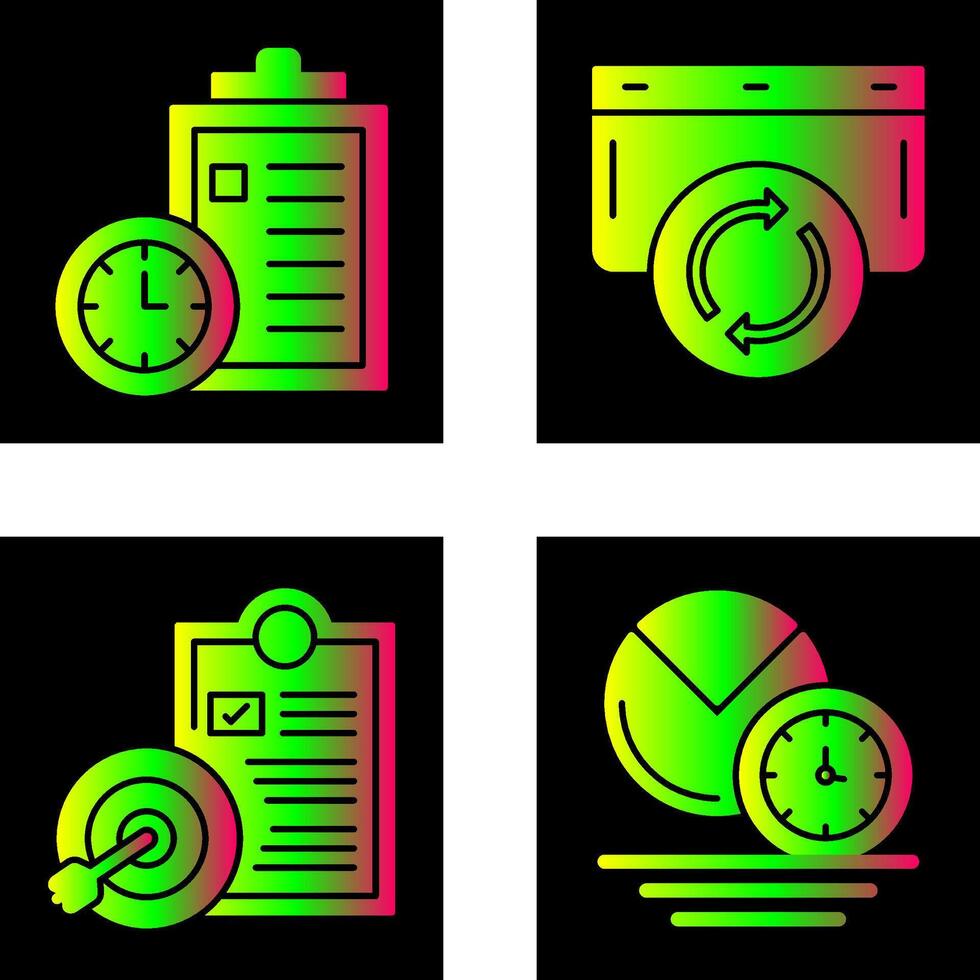 Time Management and Refresh Icon vector