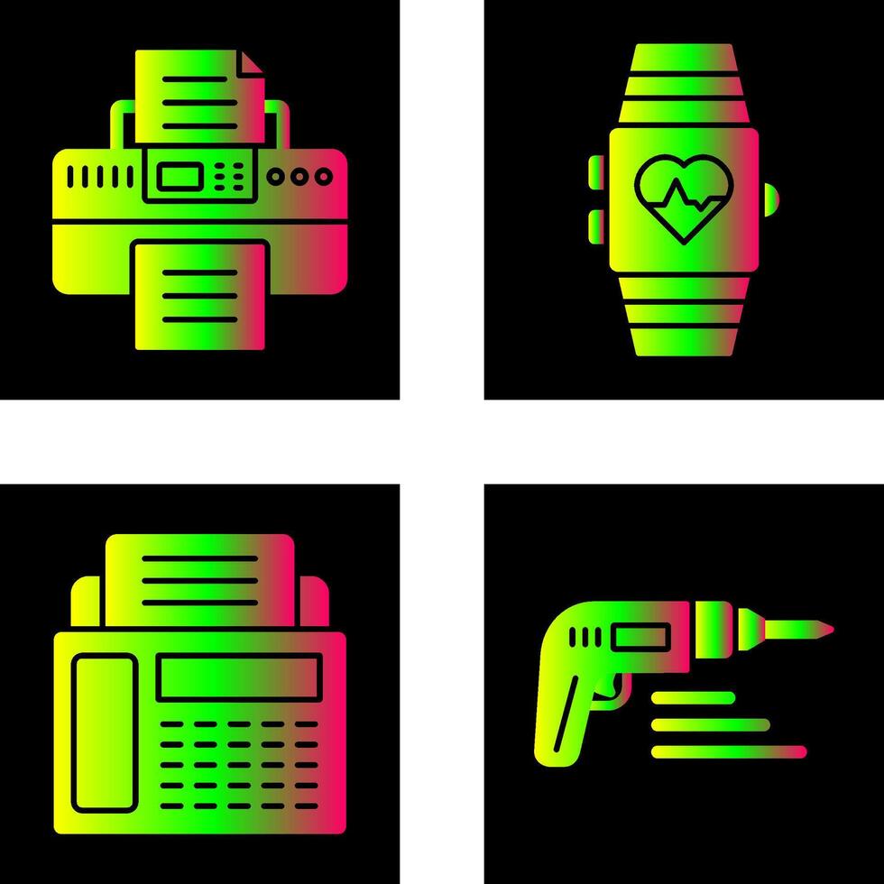 reloj inteligente y impresora icono vector