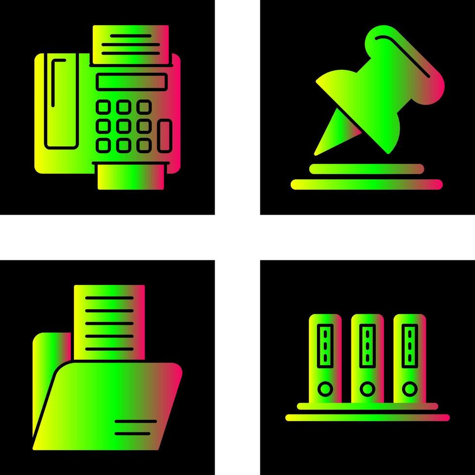 Fax Machine and Pin Icon vector