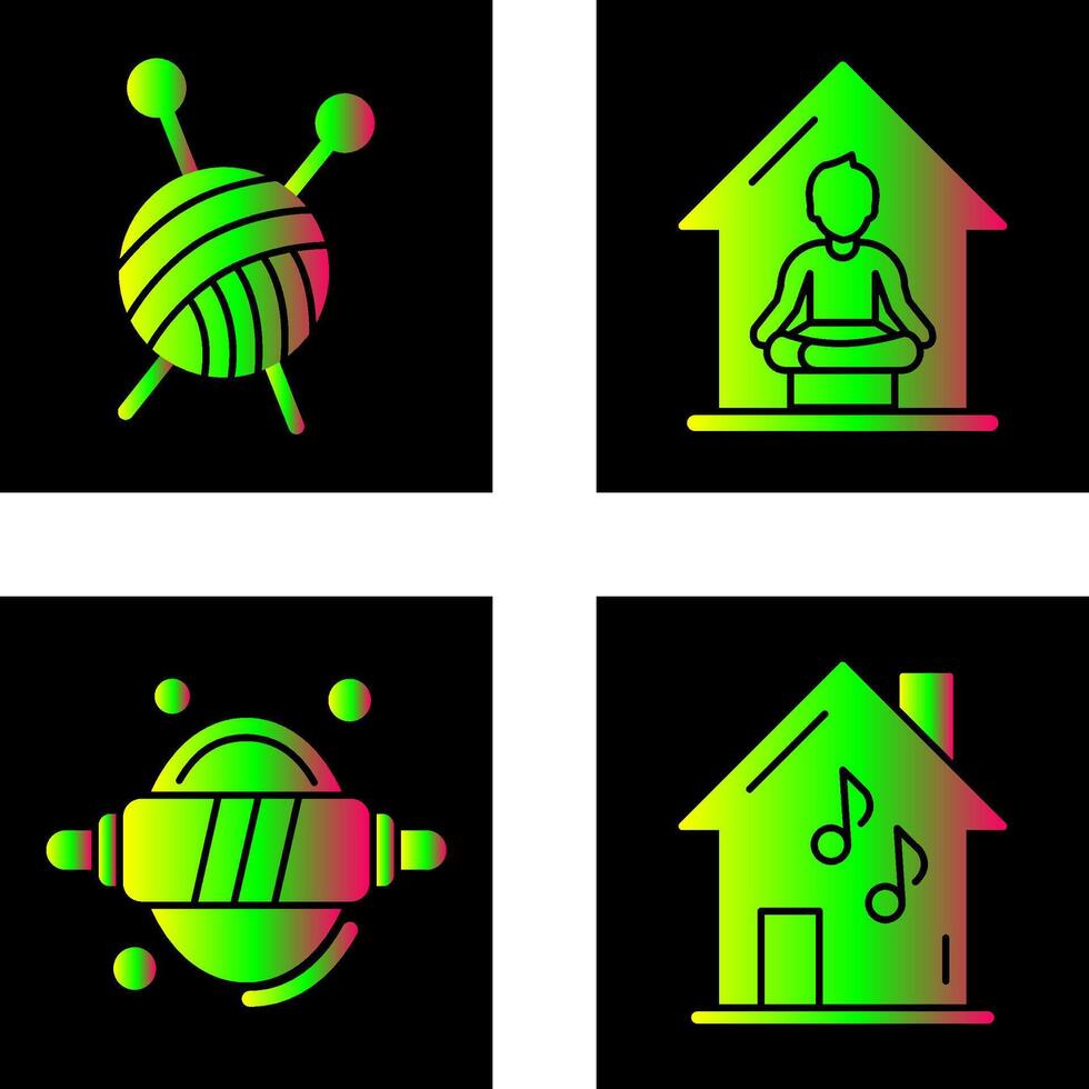 Knitting and Yoga At home Icon vector