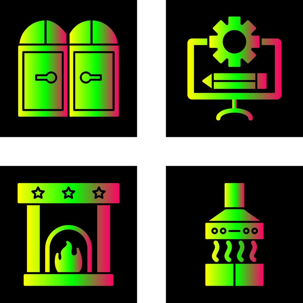 Door and Blueprint Icon vector