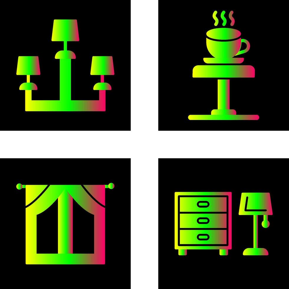 Lamp and Coffee Table Icon vector