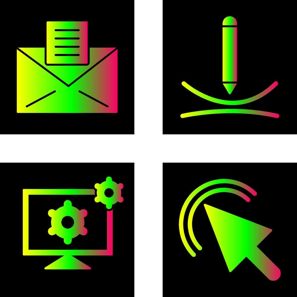 email documents and draw curve Icon vector