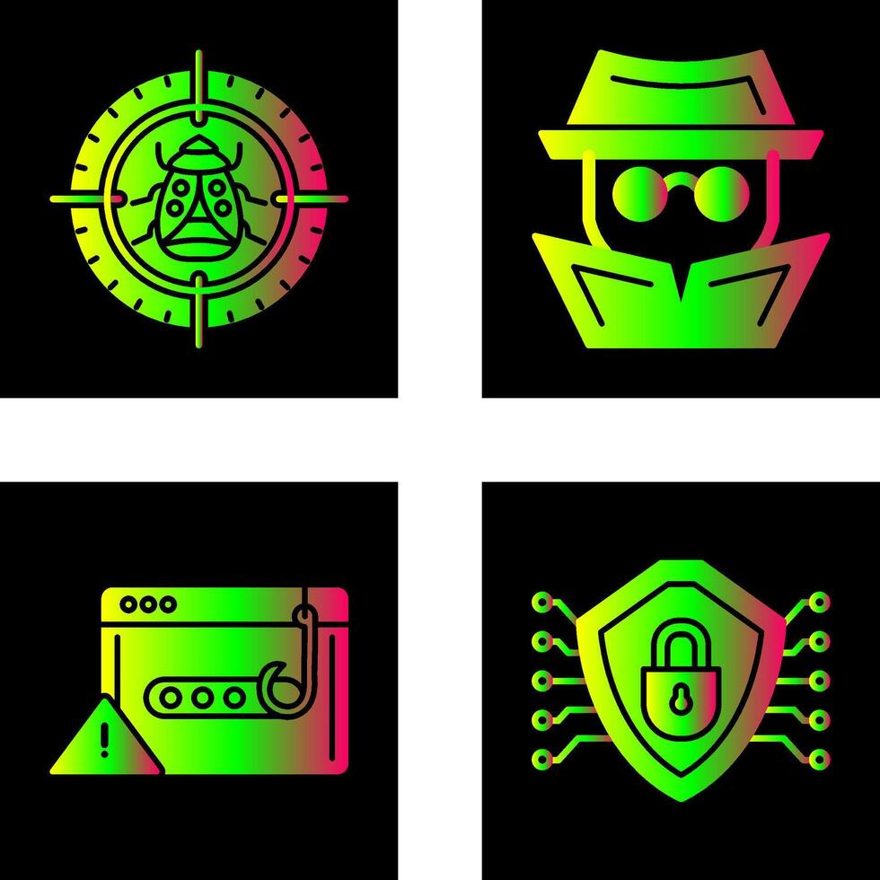 Bug Target and Hacker Icon vector