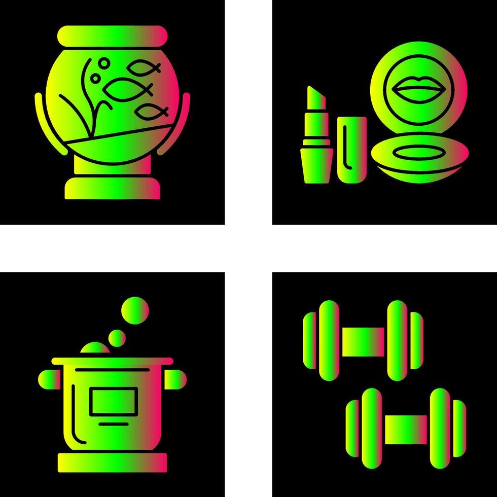 Fishbowl and Makeup Icon vector
