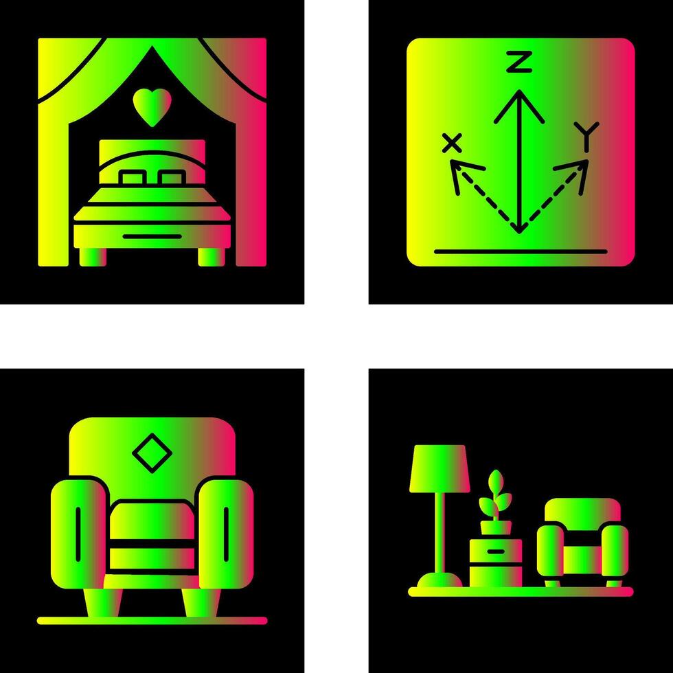 Bed and Axis Icon vector