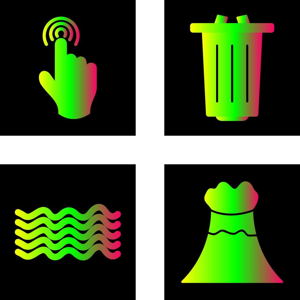 danger of hand press and garbage Icon vector