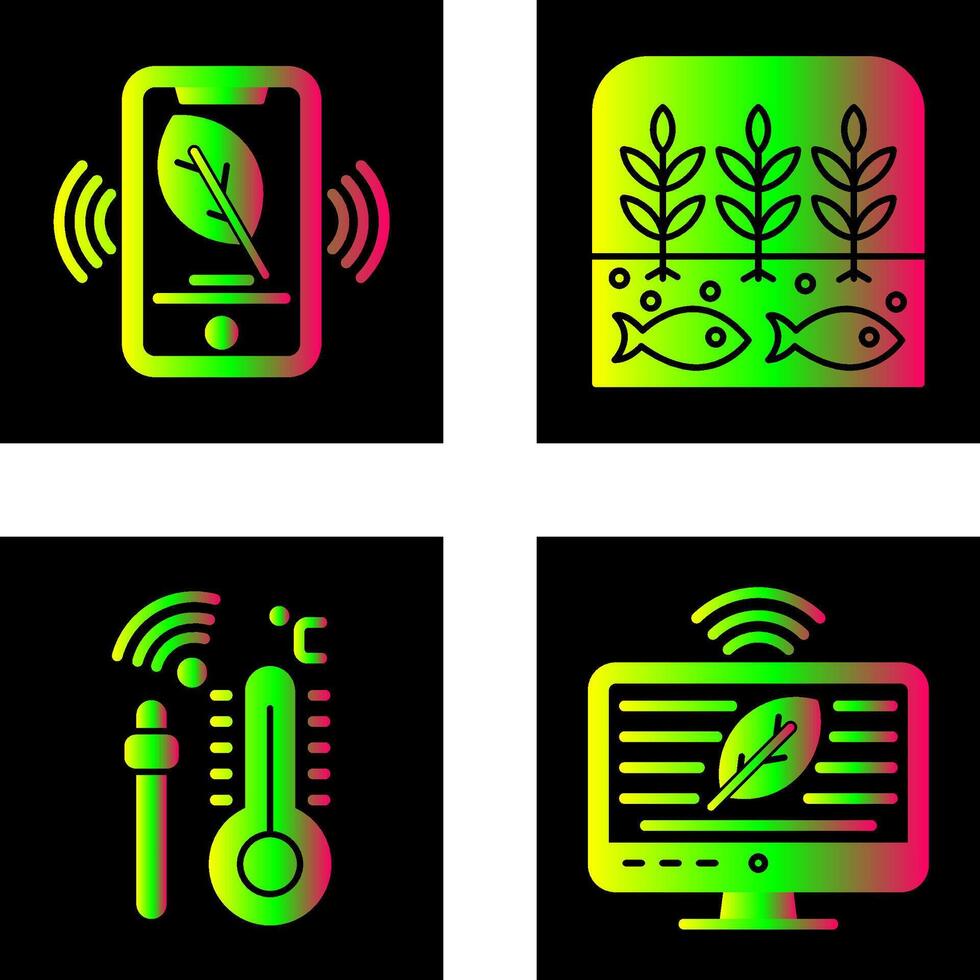 Smart Phone and Hydroponic Icon vector