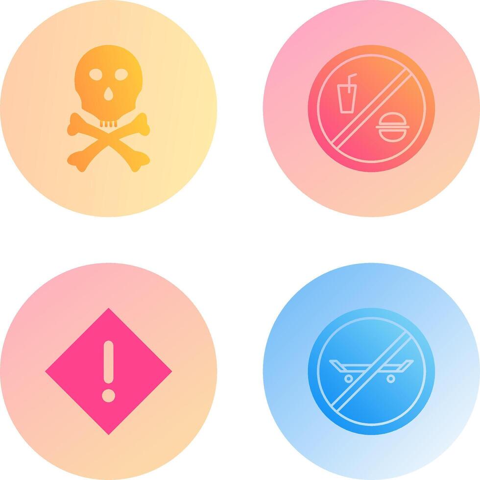death sign and no foods or drink Icon vector