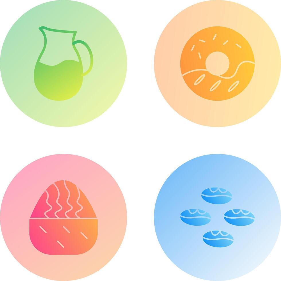 milk jug and cream doughnut Icon vector