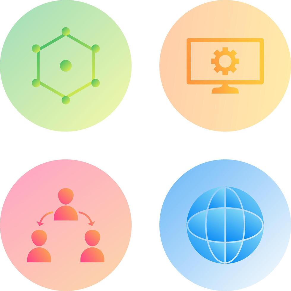 nodes and network setting Icon vector