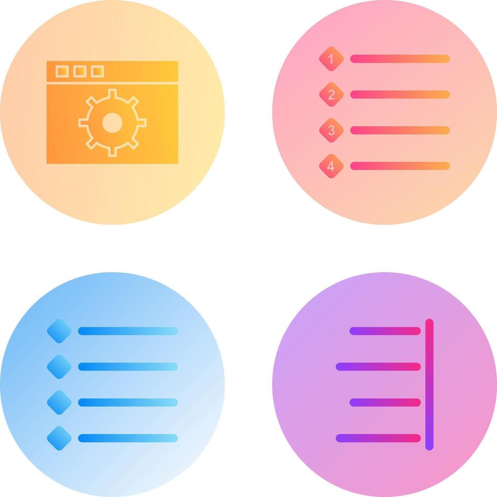 settings and numbered lists Icon vector