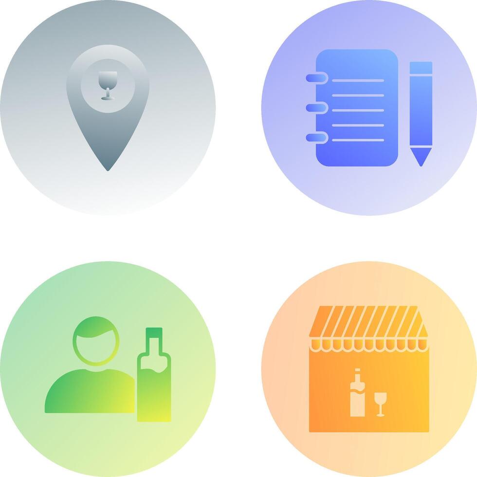 bar location and notepad Icon vector