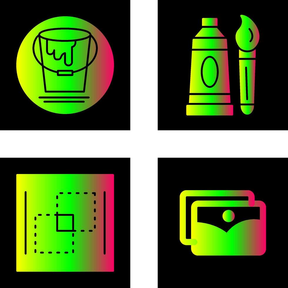 paint bucket and oil paint Icon vector