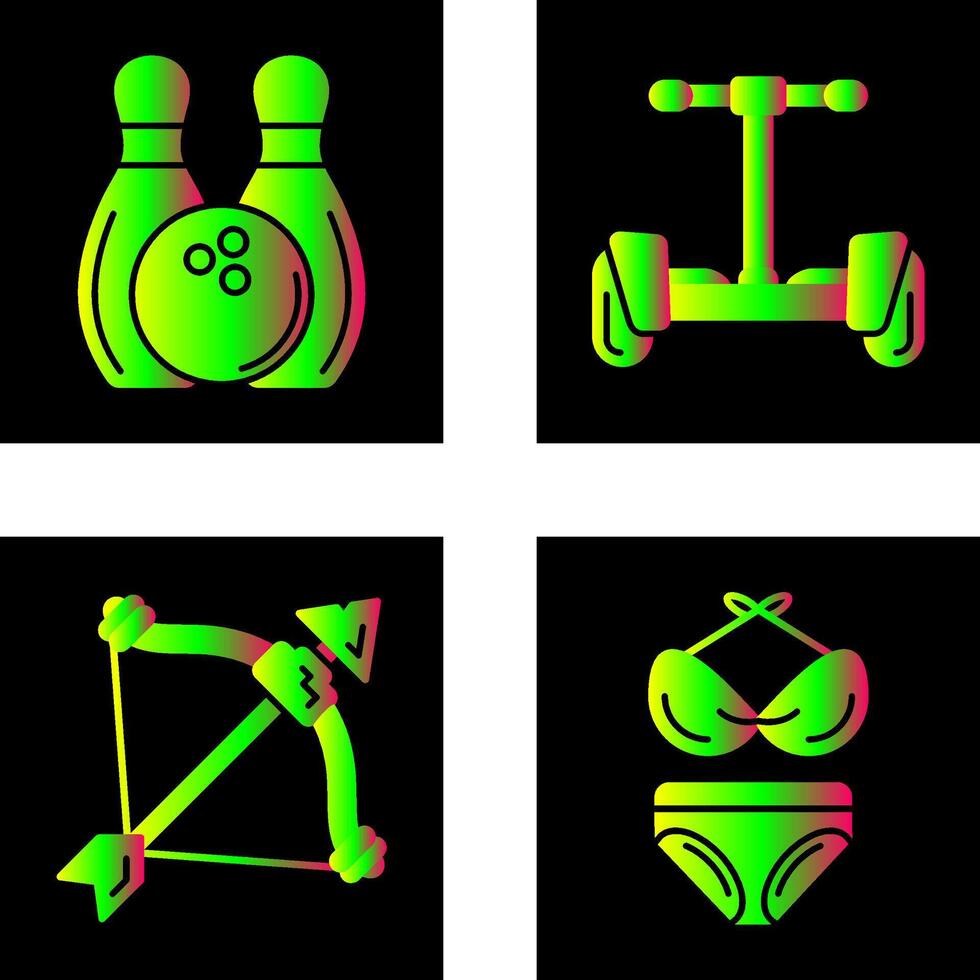 Bowling and Hoverboard Icon vector