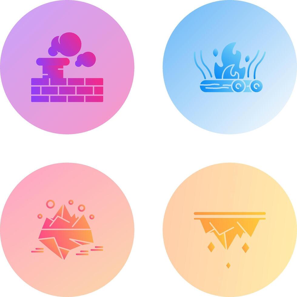 Chimney and Bonfire Icon vector