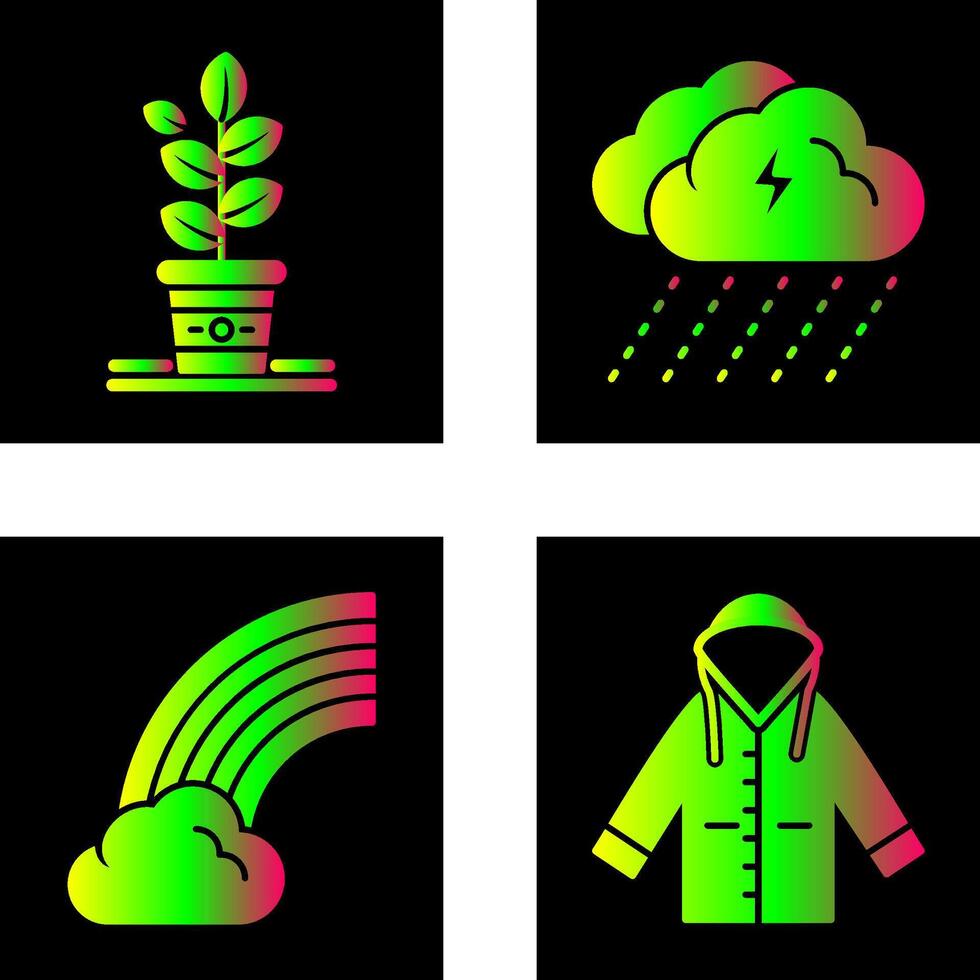 Planting and Rainy Day Icon vector