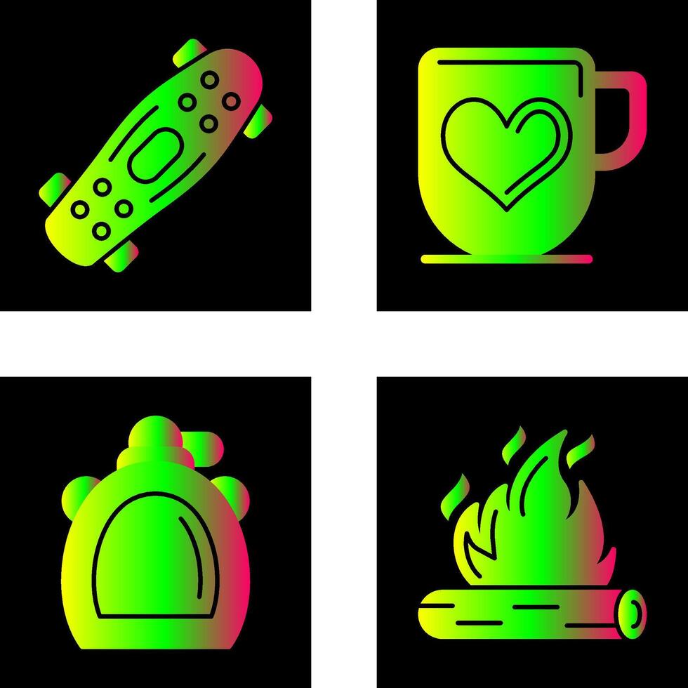 Skateboard and Mug Icon vector