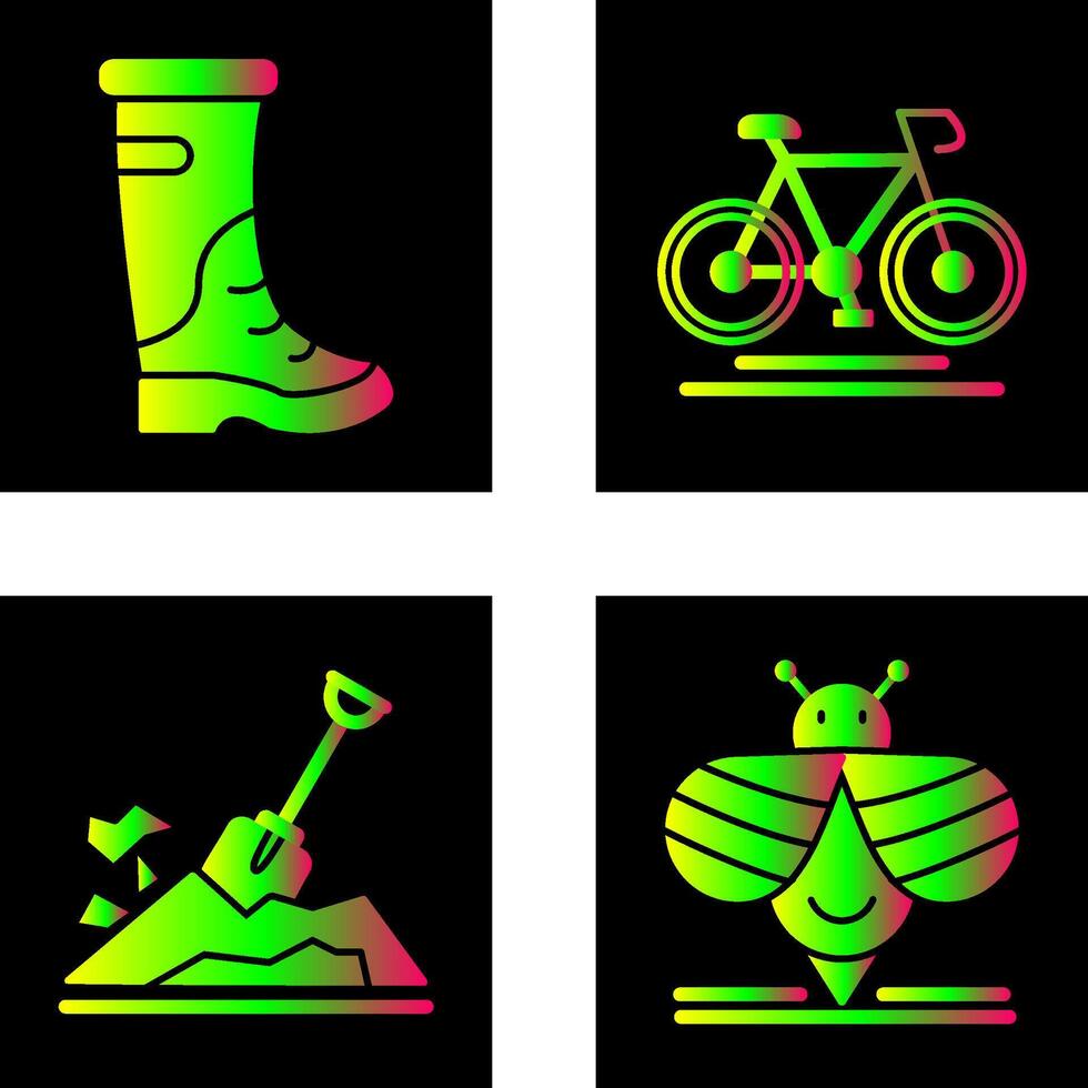 lluvia botas y ciclismo icono vector