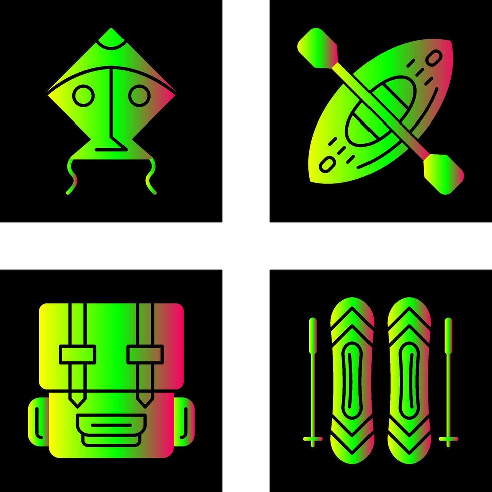 Kite and Kayak Icon vector
