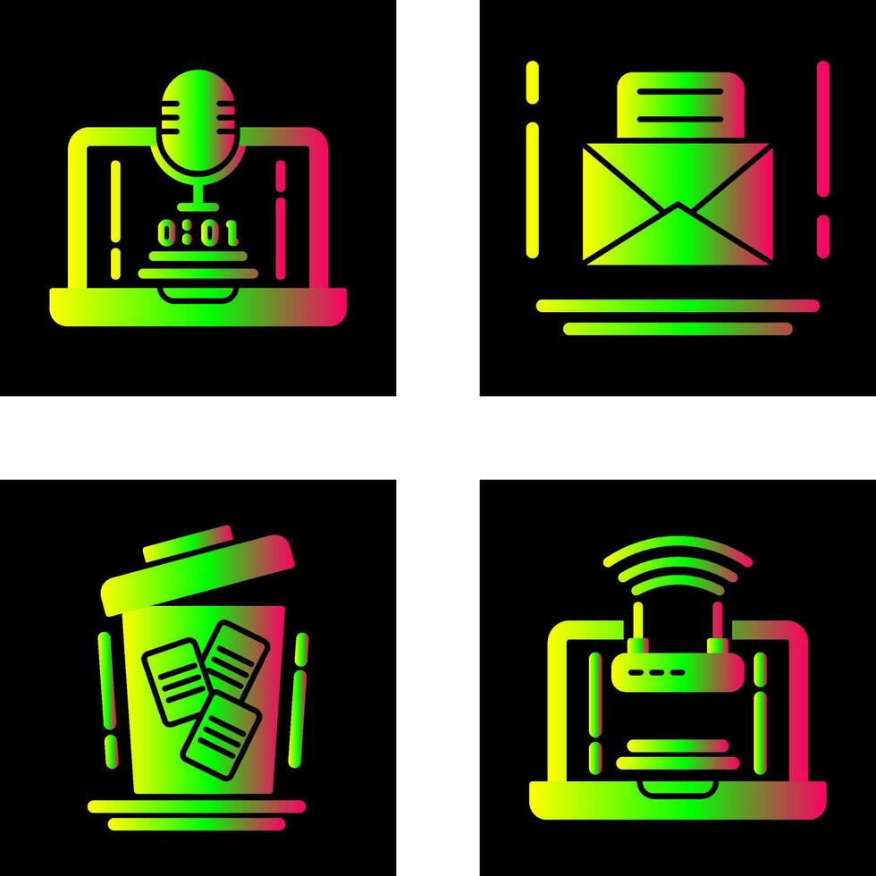 Voice Recorder and Email Icon vector