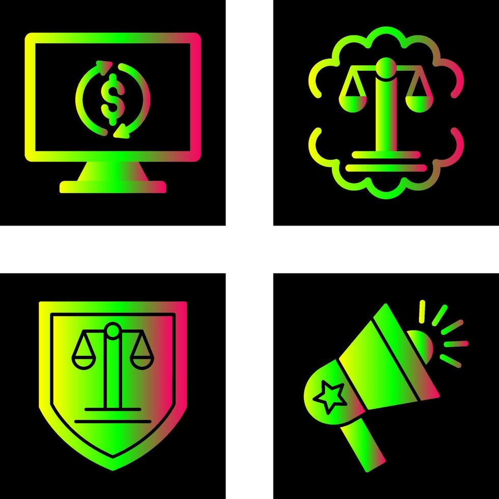 Demonstrator and Justice Scale Icon vector