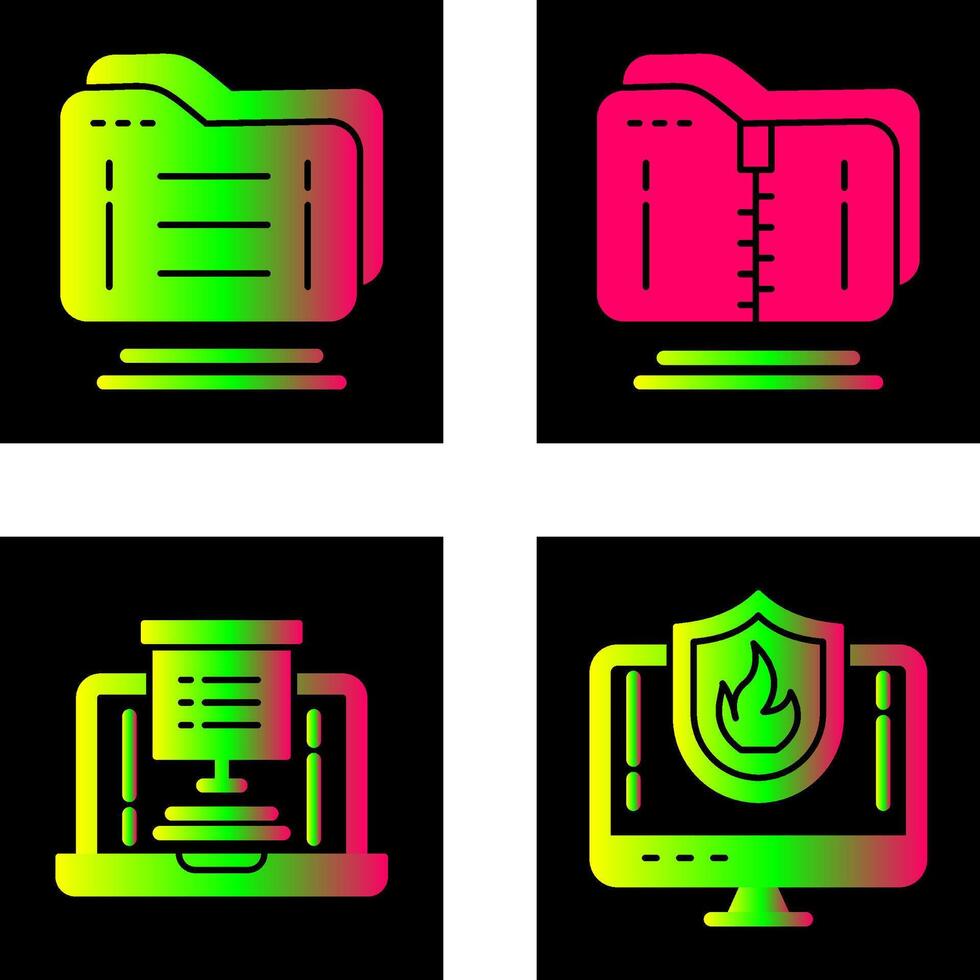 carpeta y comprimido icono vector