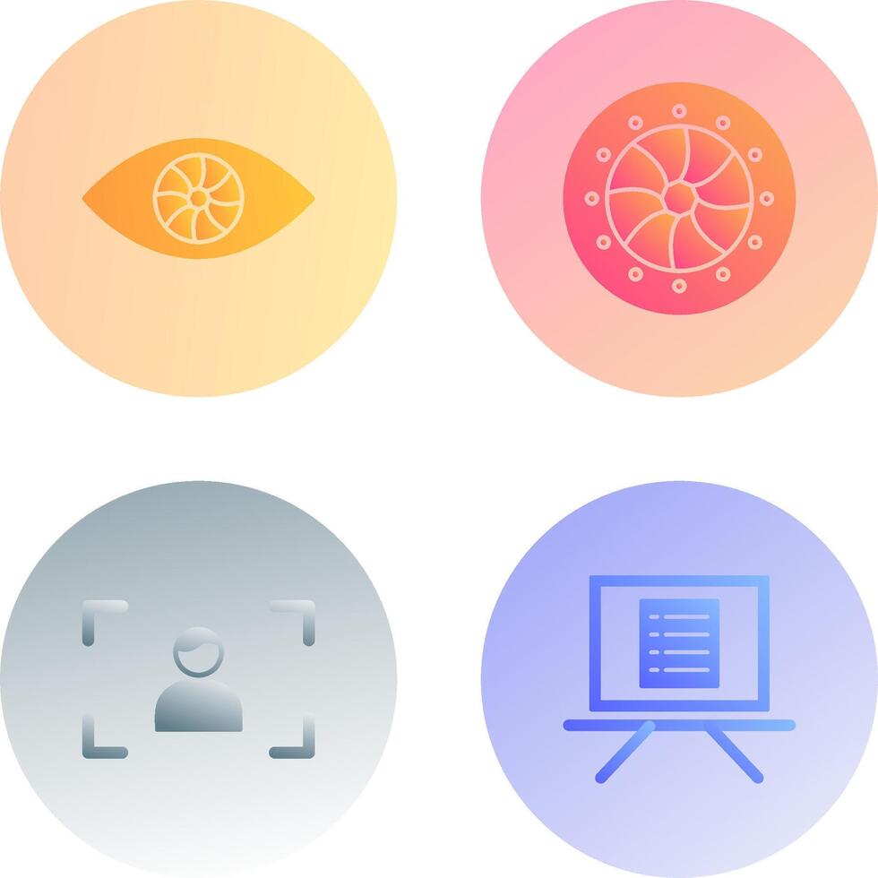 eye and optical diaphram Icon vector