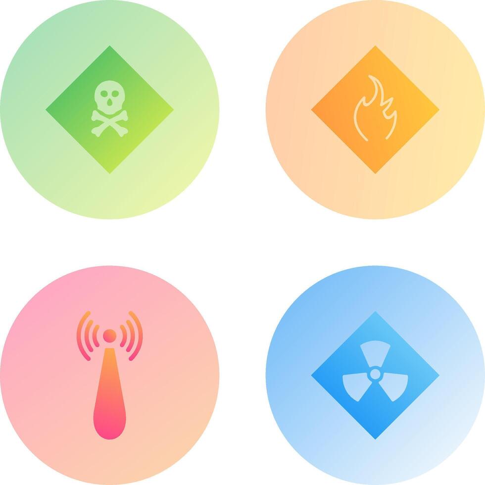 poisonous gas and Danger of flame Icon vector