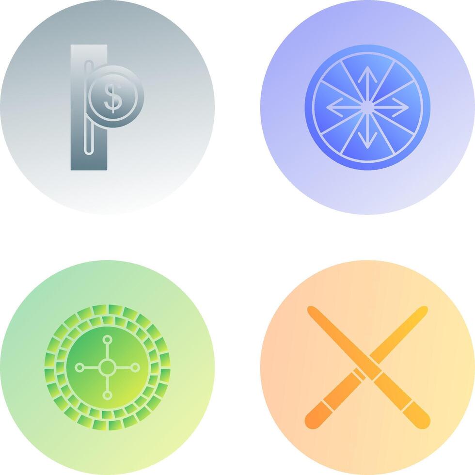 slot for coins and roulette With arrows Icon vector