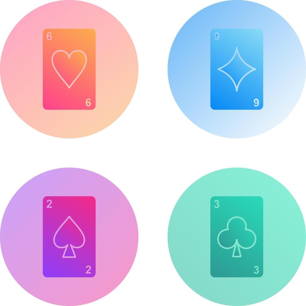 heart cards and diamonds card Icon vector