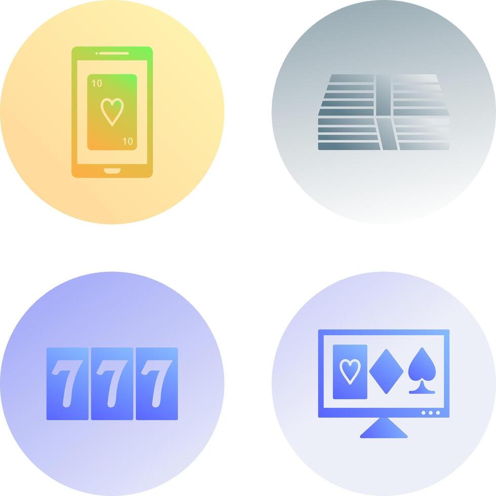 phone gambling and pack of bills Icon vector