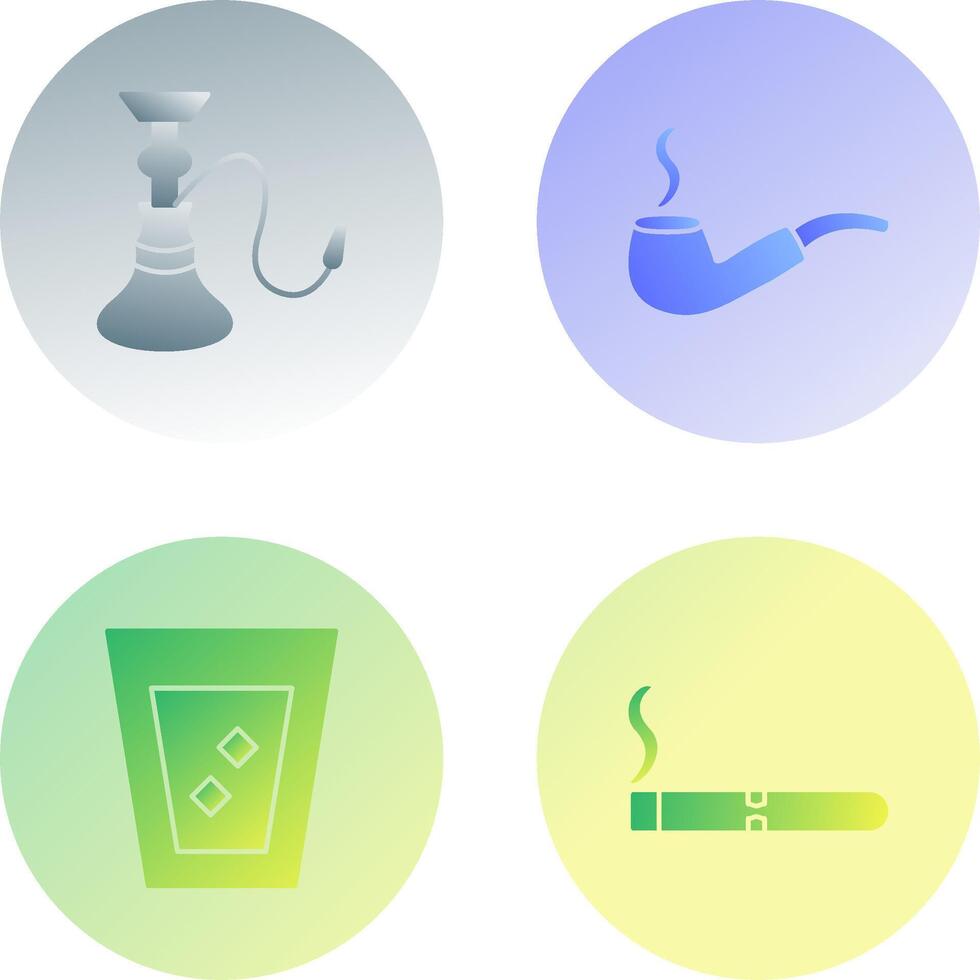 hookah and lit smoking pipe Icon vector