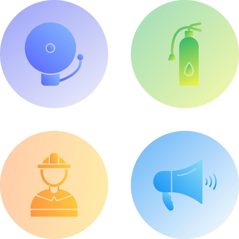 alarm and fire extinguisher Icon vector