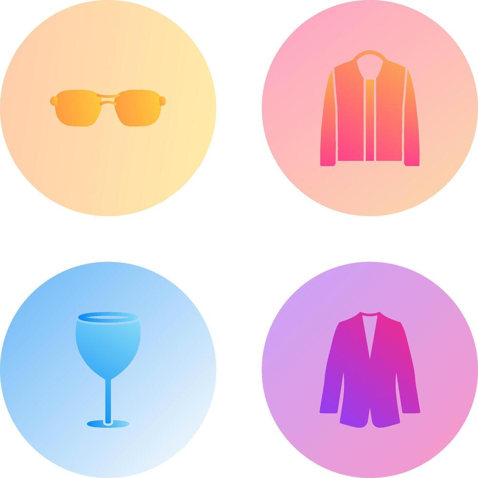 lentes y chaqueta icono vector