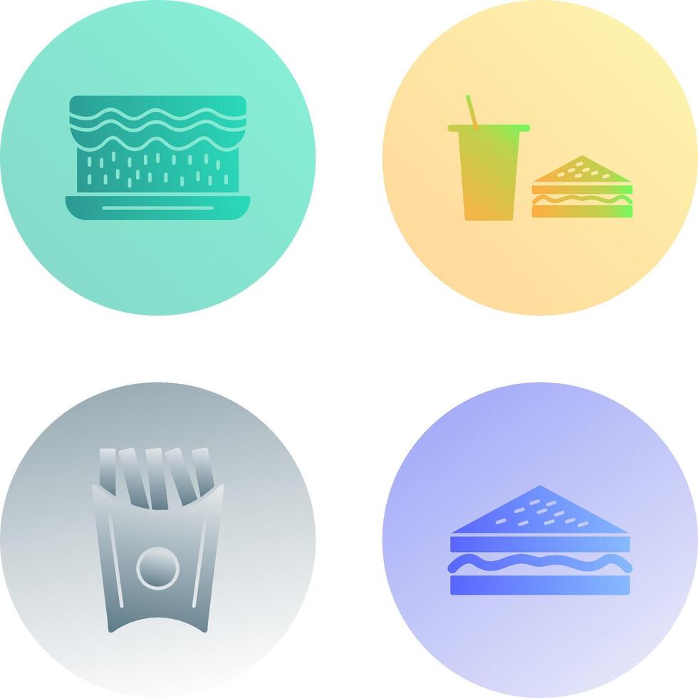 cream cake and lunch bistro Icon vector